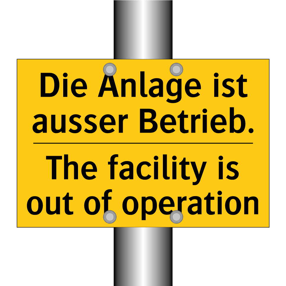 Die Anlage ist ausser Betrieb. - The facility is out of operation /.../