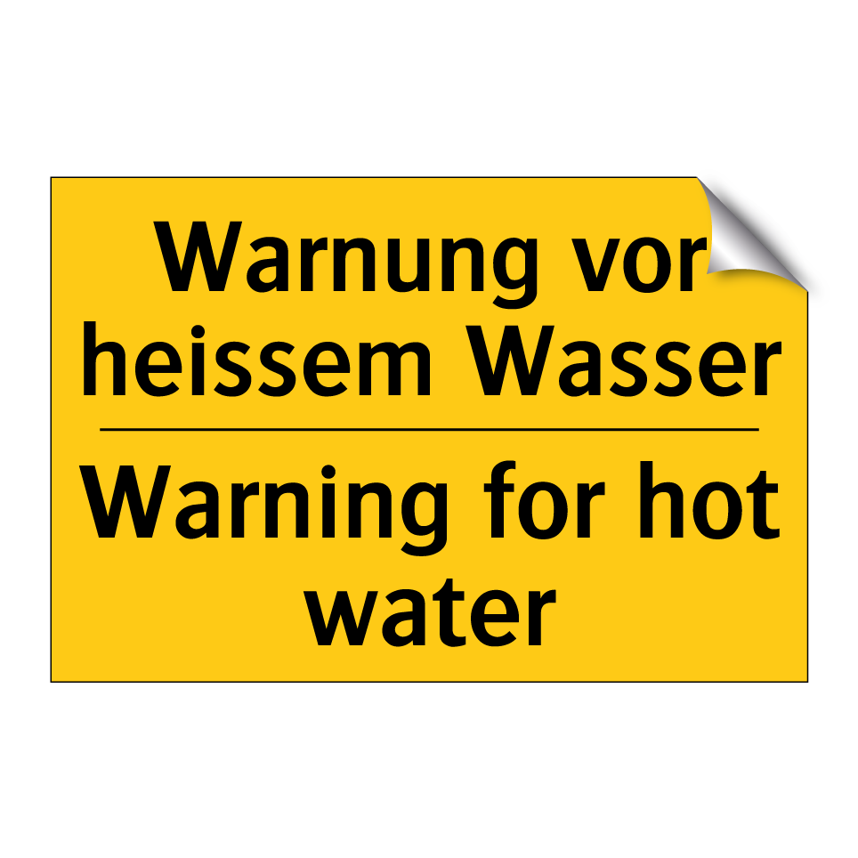 Warnung vor heissem Wasser - Warning for hot water
