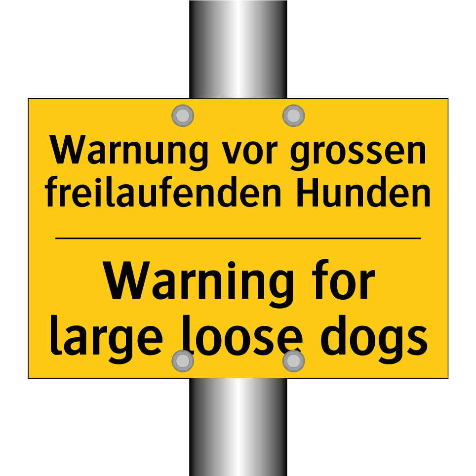 Warnung vor grossen freilaufenden /.../ - Warning for large loose dogs