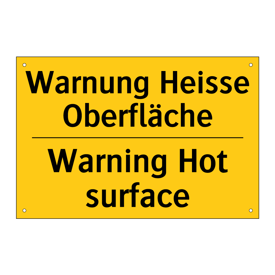 Warnung Heisse Oberfläche - Warning Hot surface