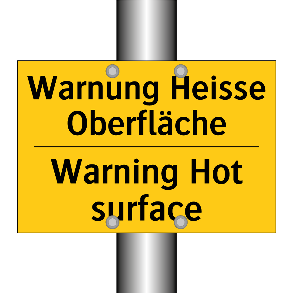 Warnung Heisse Oberfläche - Warning Hot surface