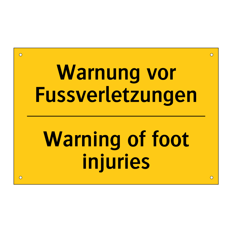 Warnung vor Fussverletzungen - Warning of foot injuries