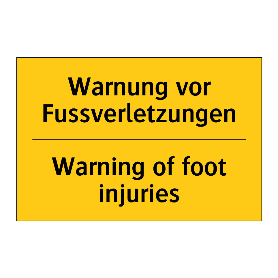 Warnung vor Fussverletzungen - Warning of foot injuries
