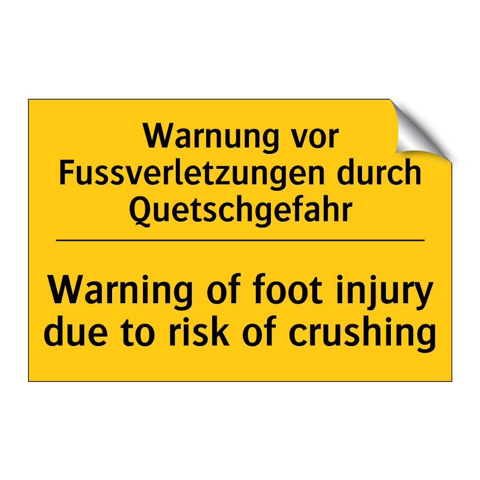 Warnung vor Fussverletzungen durch /.../ - Warning of foot injury due to /.../