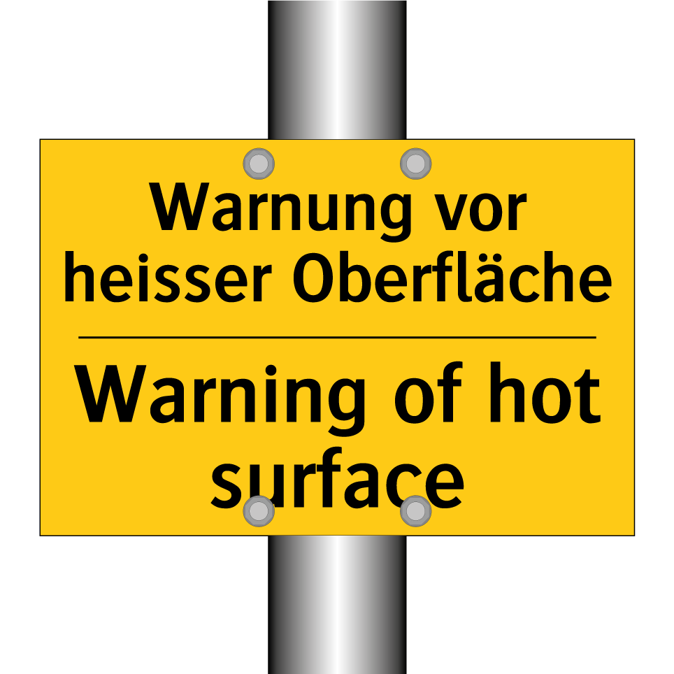Warnung vor heisser Oberfläche - Warning of hot surface