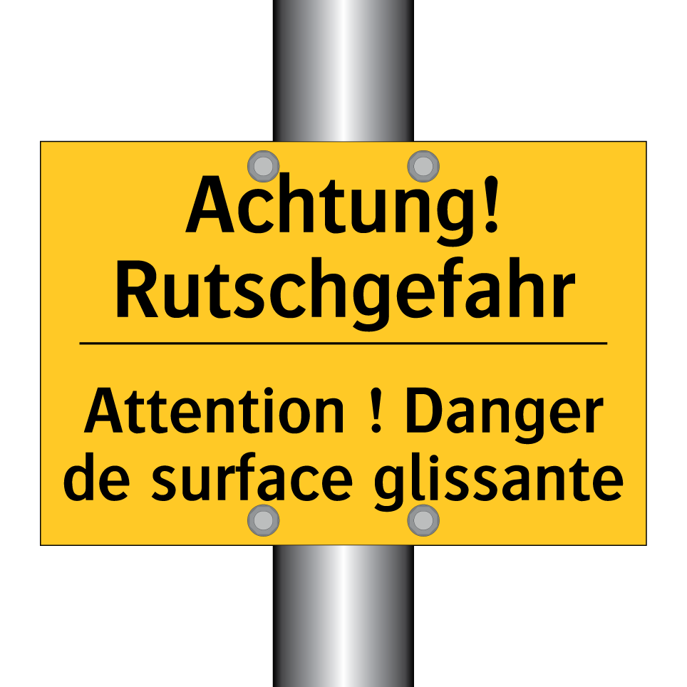 Achtung! Rutschgefahr - Attention ! Danger de surface /.../