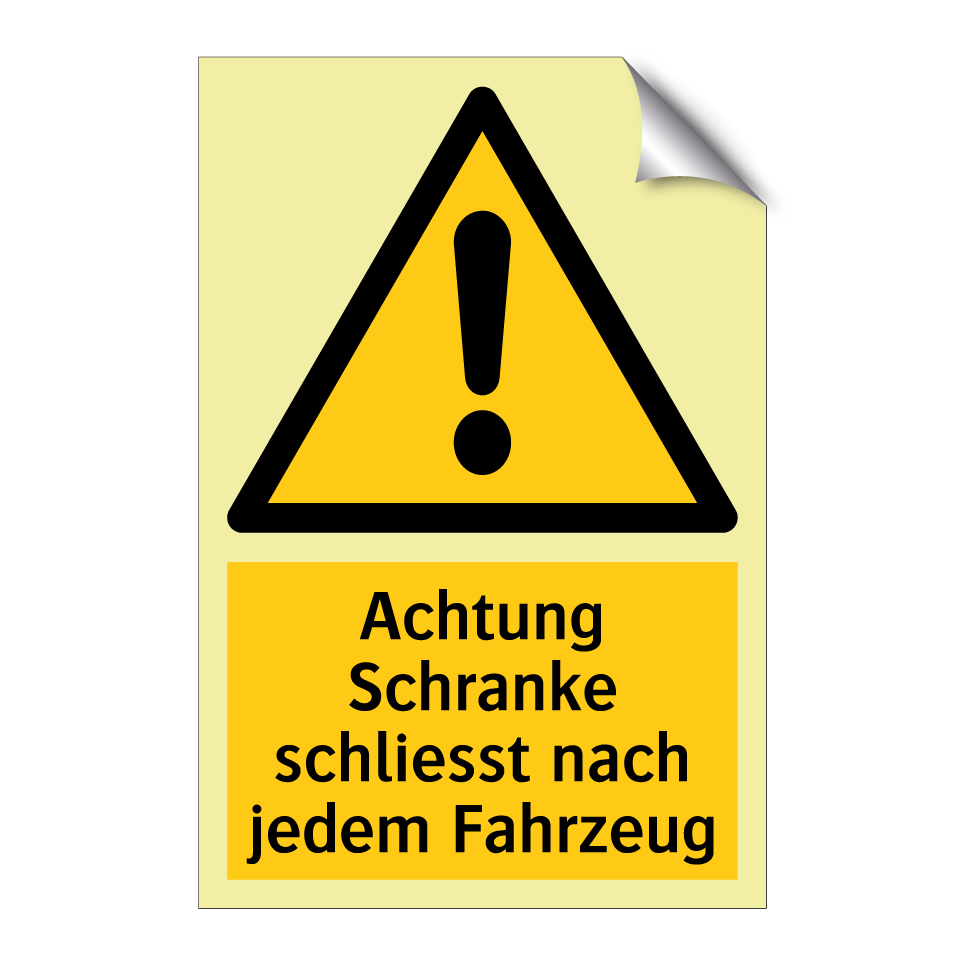 Achtung Schranke schliesst nach jedem Fahrzeug