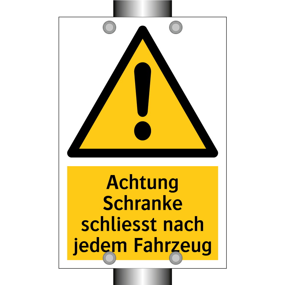 Achtung Schranke schliesst nach jedem Fahrzeug