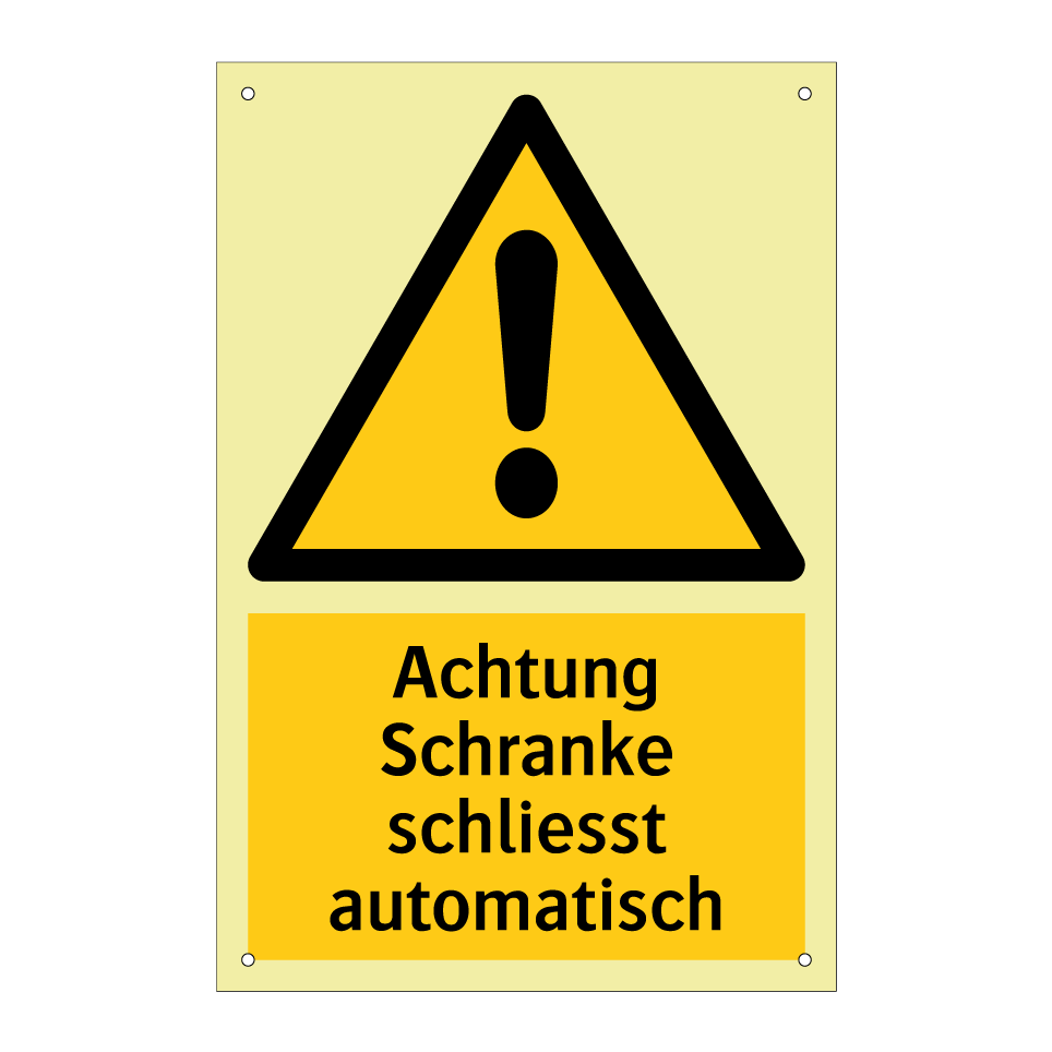Achtung Schranke schliesst automatisch