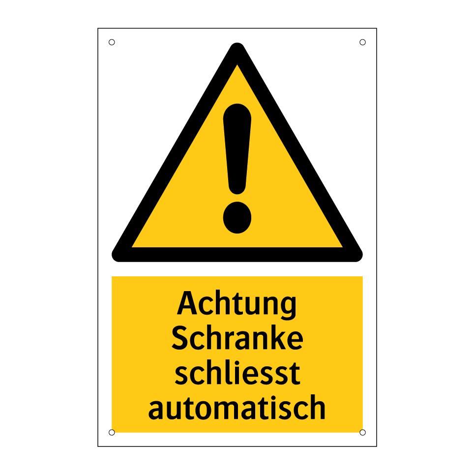 Achtung Schranke schliesst automatisch