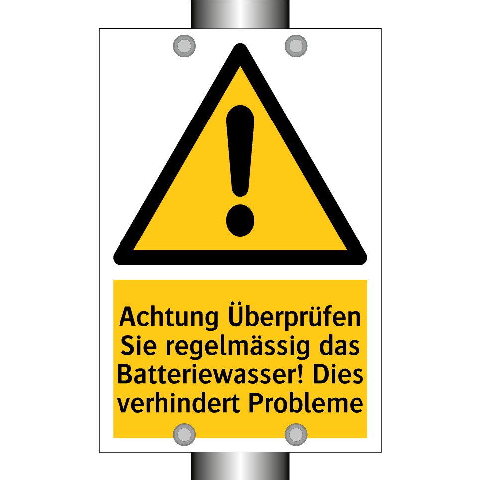 Achtung Überprüfen Sie regelmässig das Batteriewasser! Dies verhindert Probleme