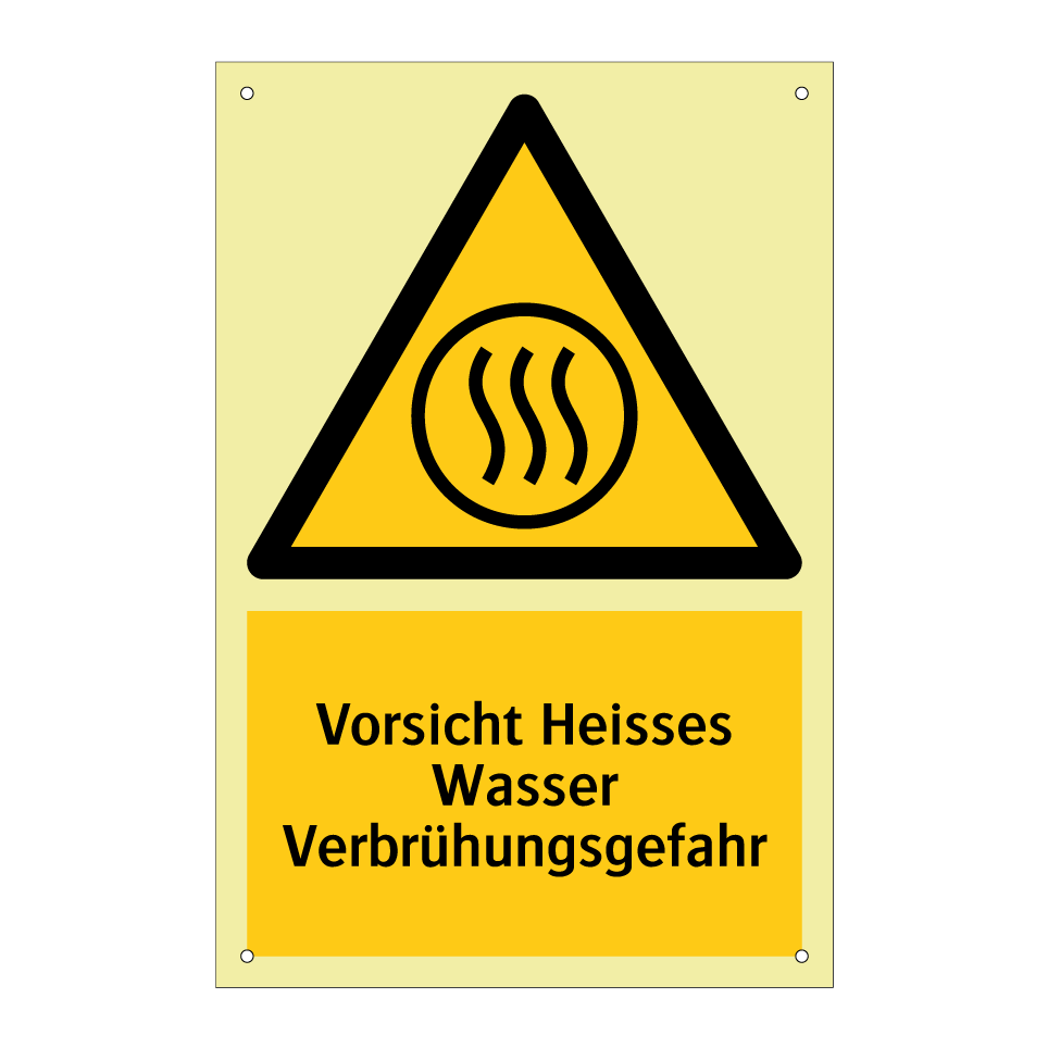 Vorsicht Heisses Wasser Verbrühungsgefahr