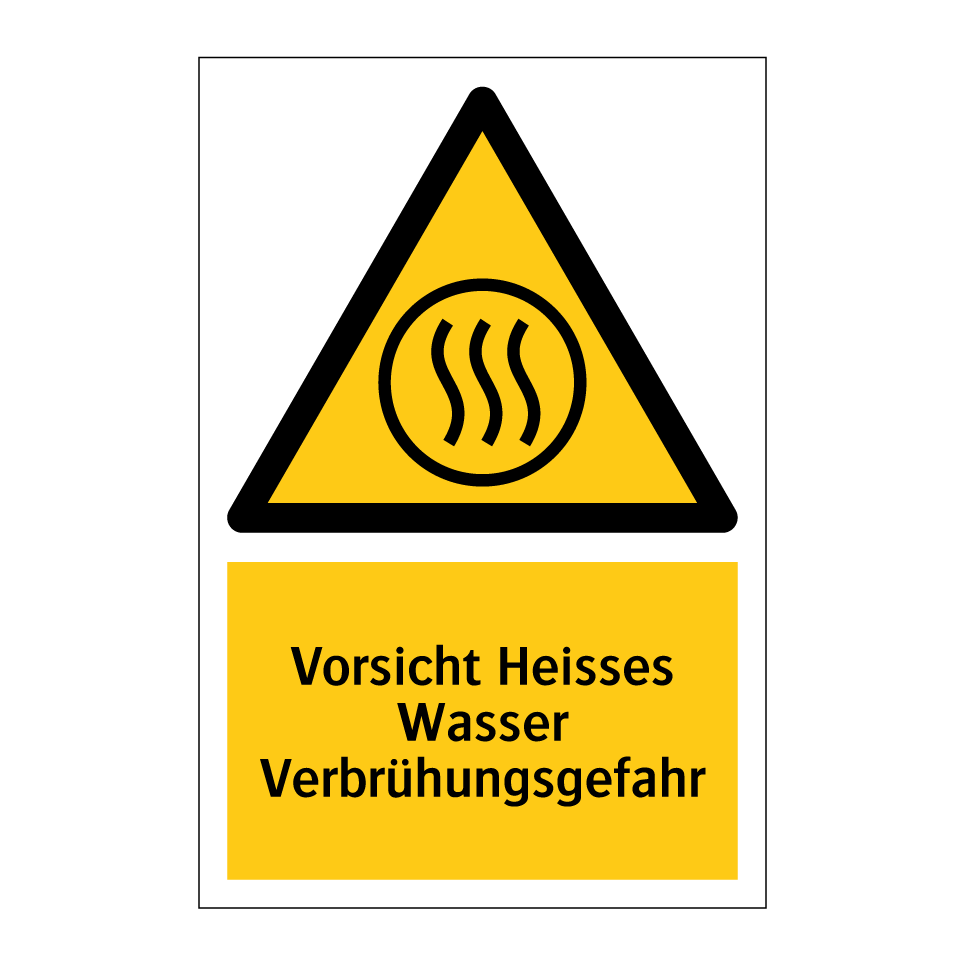 Vorsicht Heisses Wasser Verbrühungsgefahr