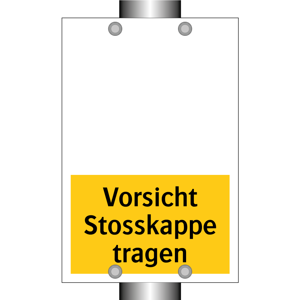 Vorsicht Stosskappe tragen
