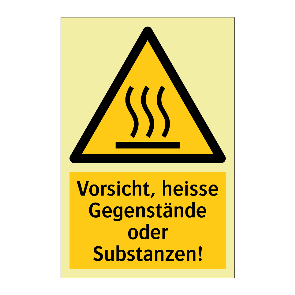Vorsicht, heisse Gegenstände oder Substanzen!