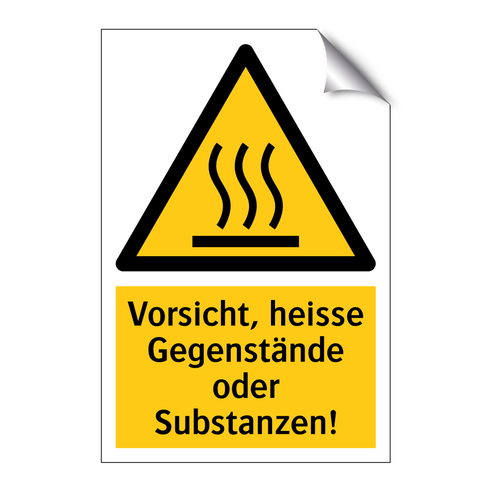 Vorsicht, heisse Gegenstände oder Substanzen!