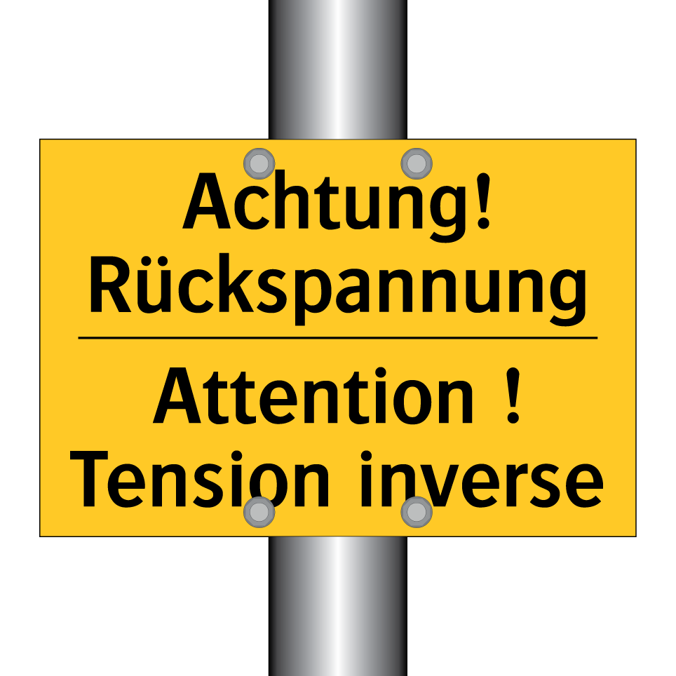 Achtung! Rückspannung - Attention ! Tension inverse