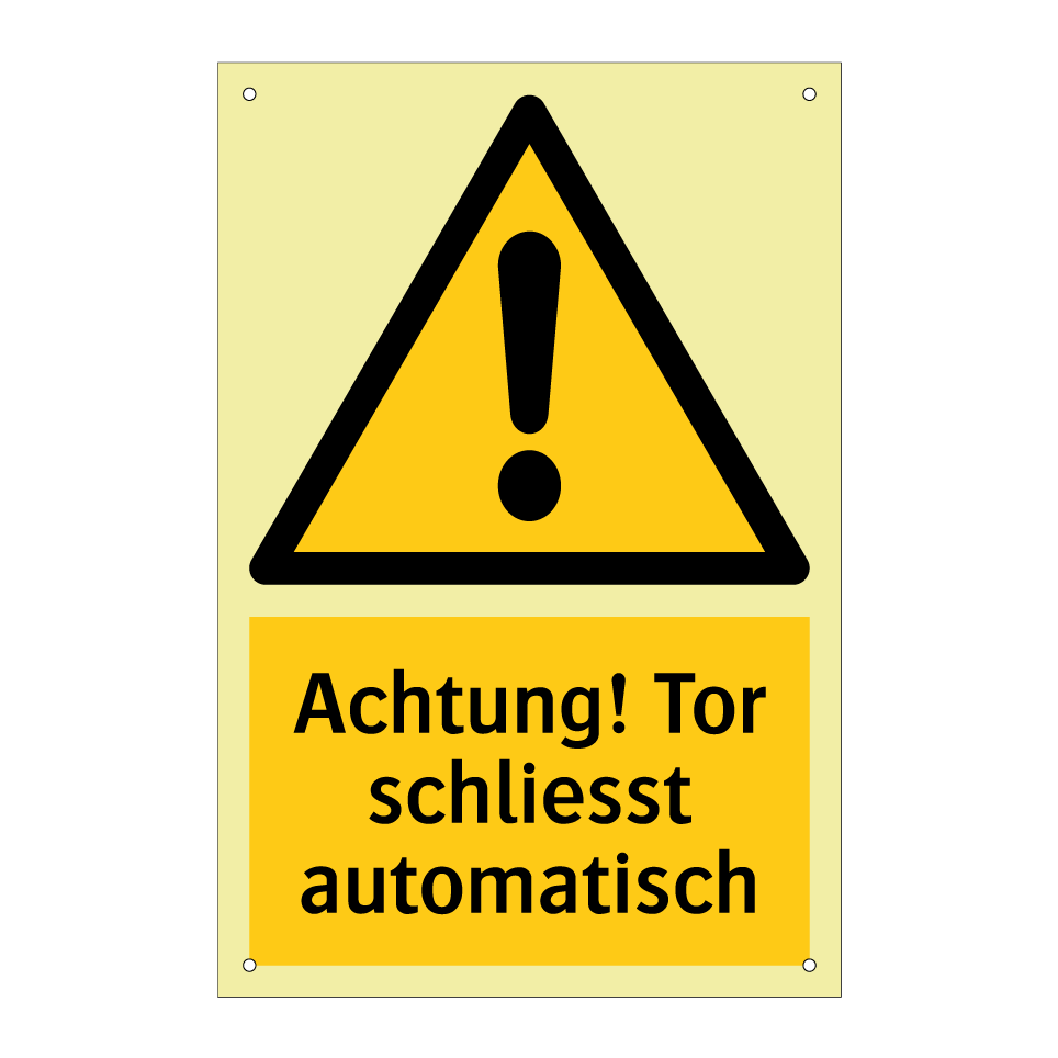 Achtung! Tor schliesst automatisch