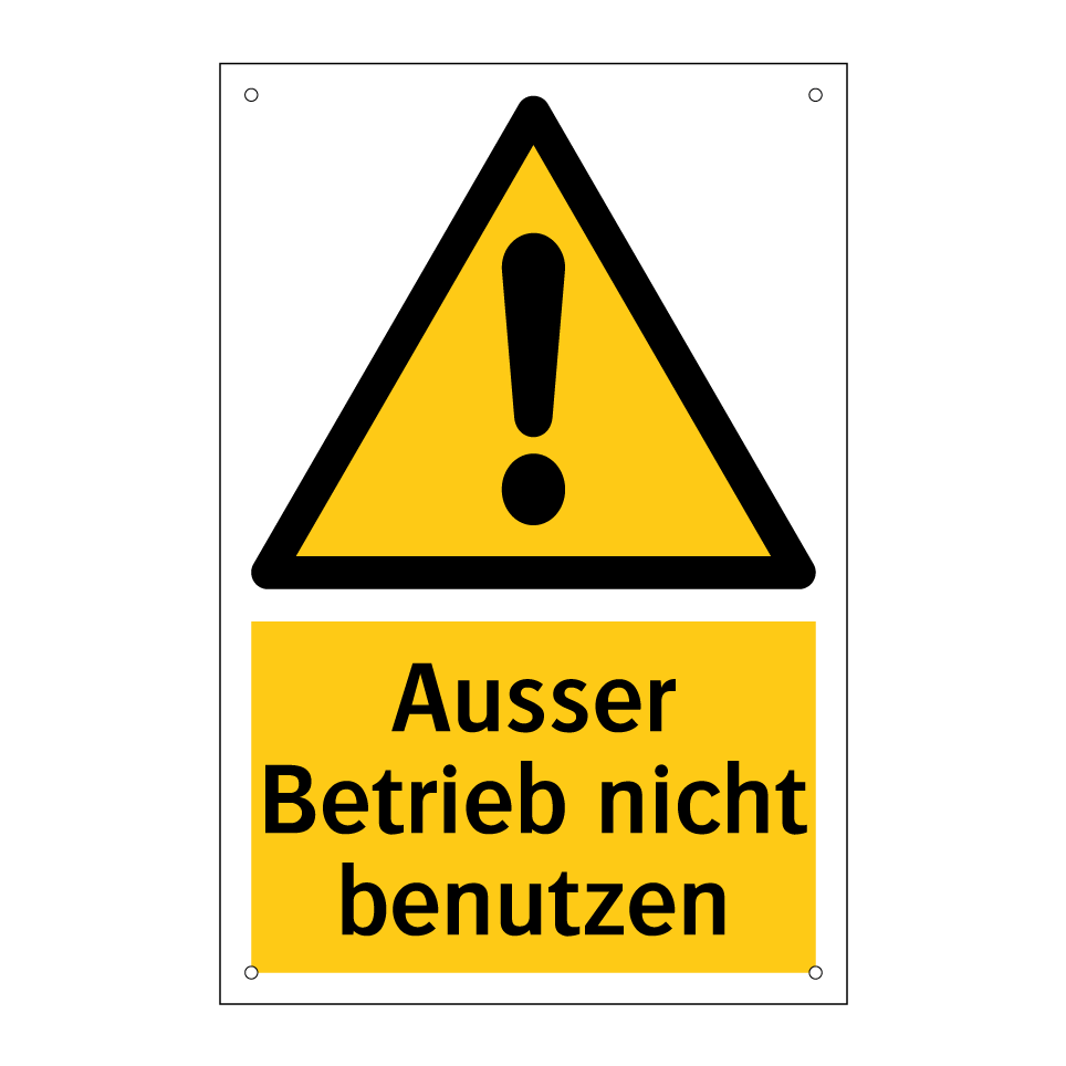Ausser Betrieb nicht benutzen