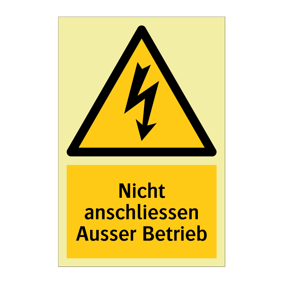 Nicht anschliessen Ausser Betrieb