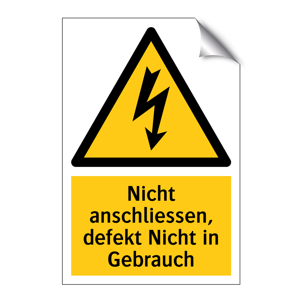 Nicht anschliessen, defekt Nicht in Gebrauch