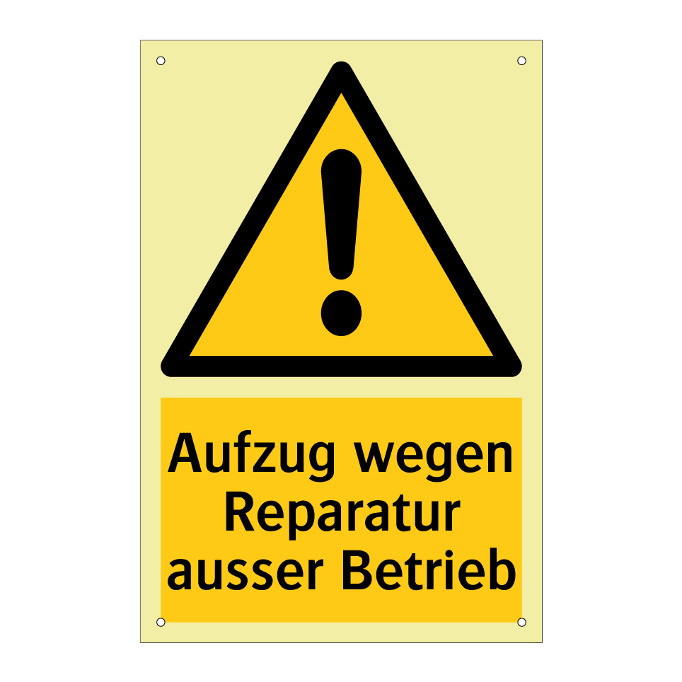 Aufzug wegen Reparatur ausser Betrieb