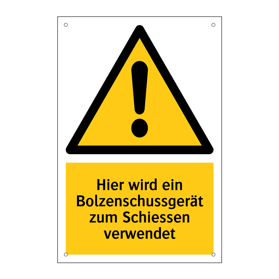 Hier wird ein Bolzenschussgerät zum Schiessen verwendet