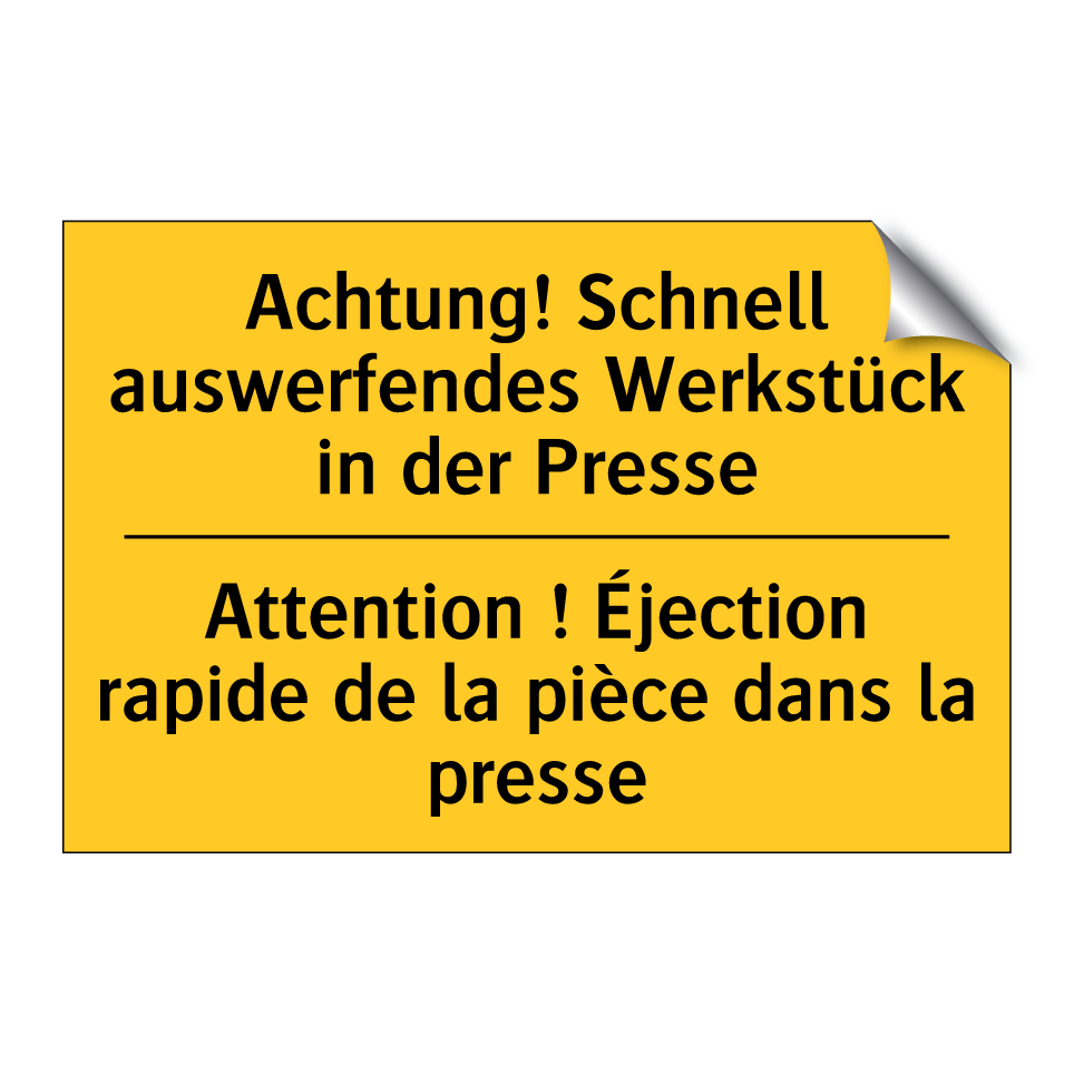 Achtung! Schnell auswerfendes /.../ - Attention ! Éjection rapide de /.../