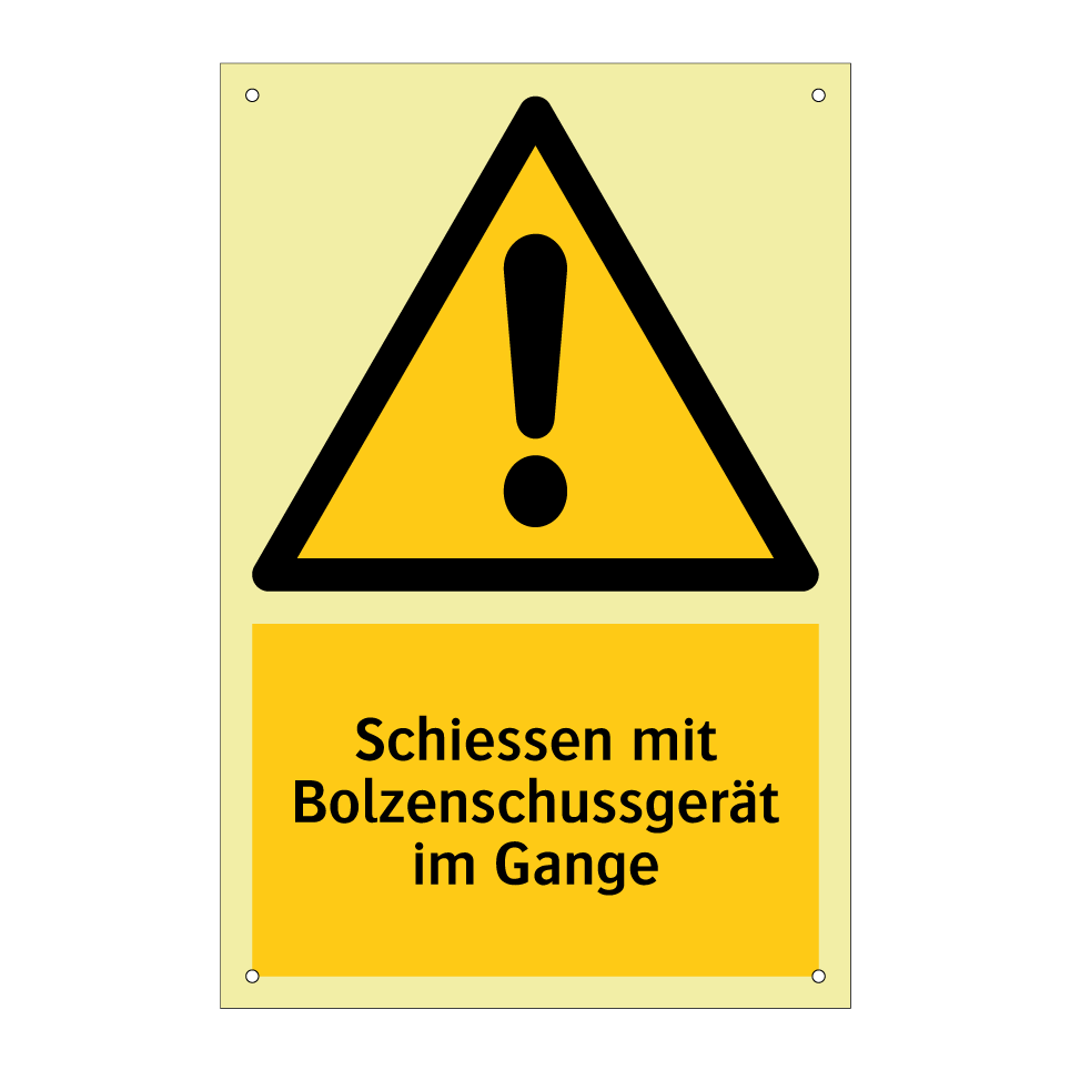 Schiessen mit Bolzenschussgerät im Gange