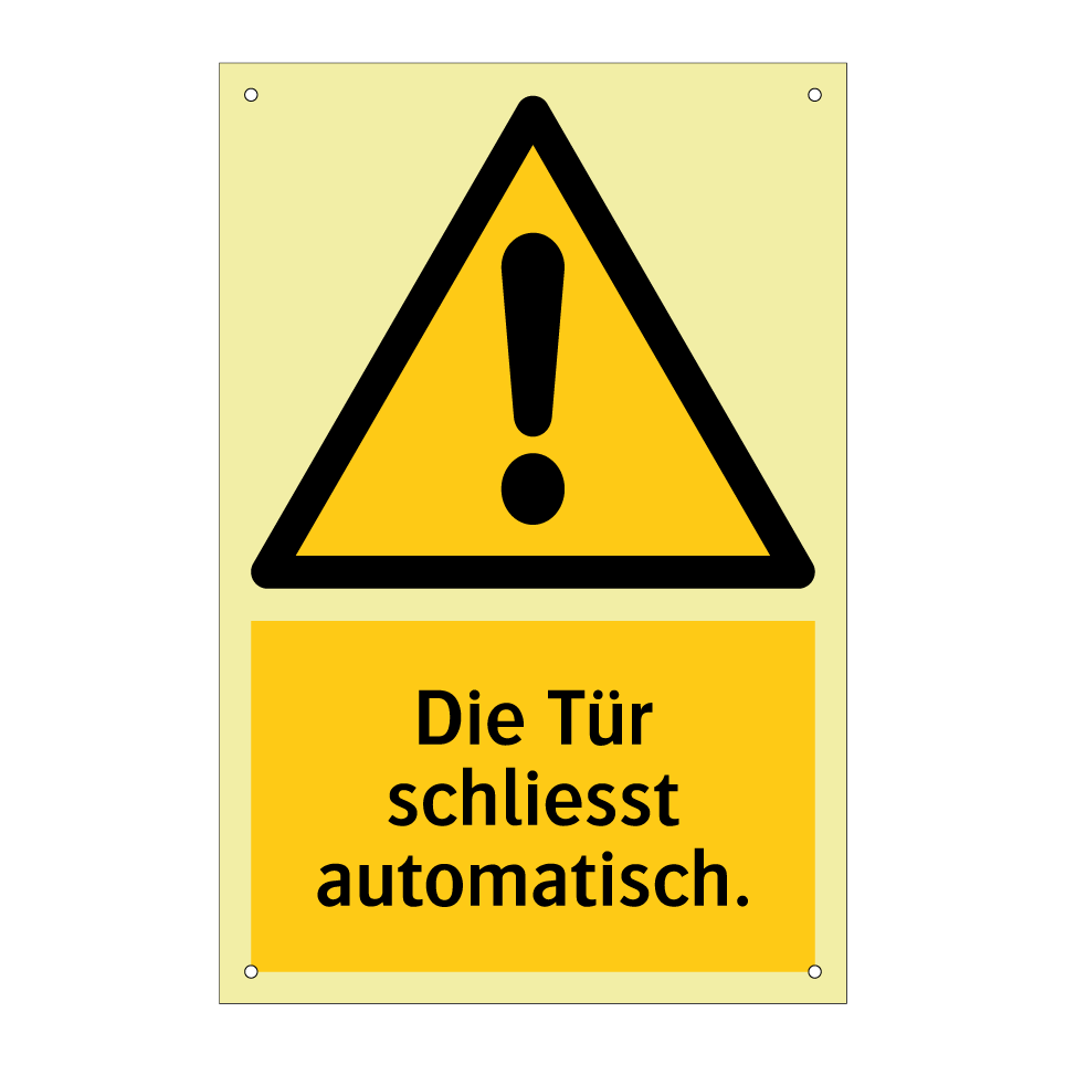 Die Tür schliesst automatisch.