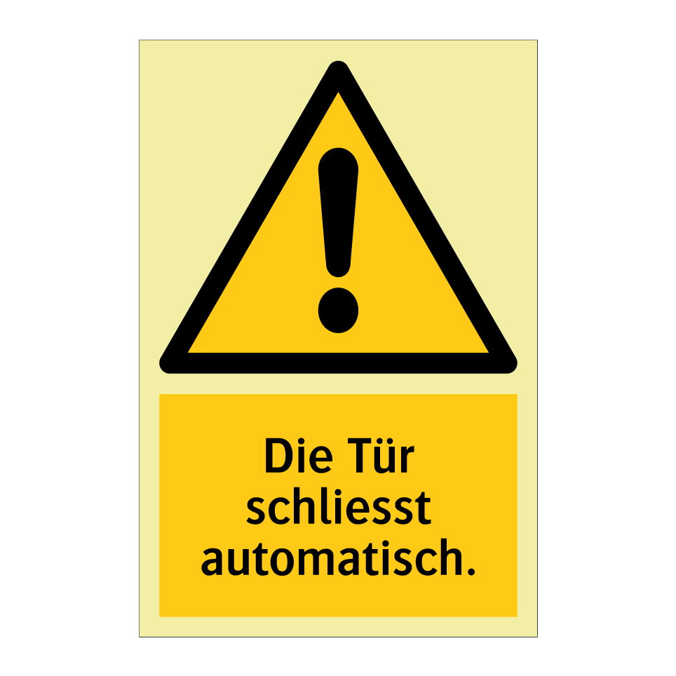 Die Tür schliesst automatisch.