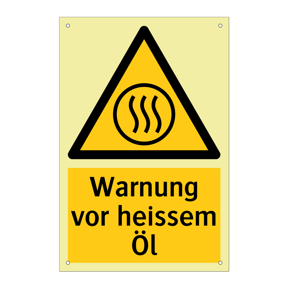 Warnung vor heissem Öl