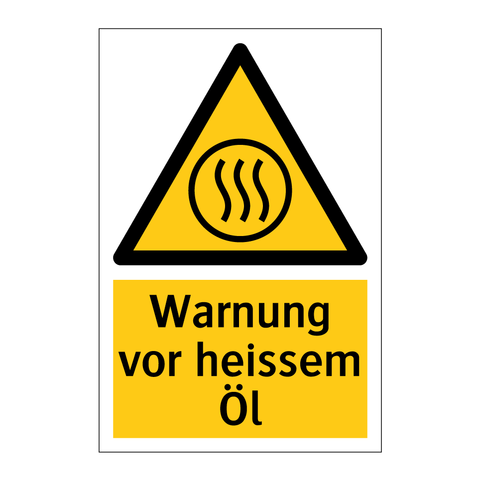 Warnung vor heissem Öl