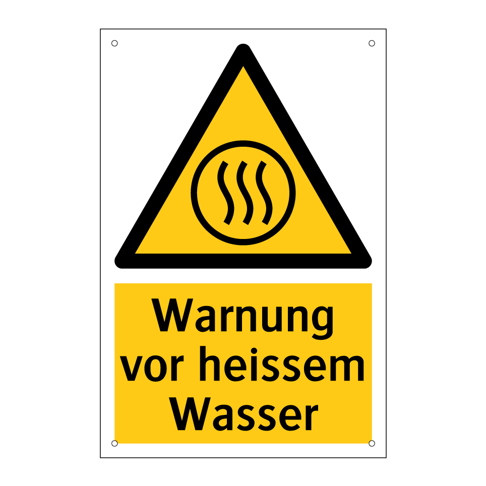 Warnung vor heissem Wasser