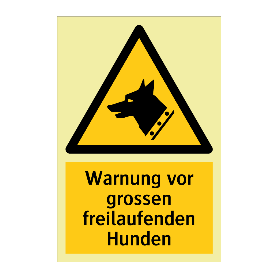 Warnung vor grossen freilaufenden Hunden