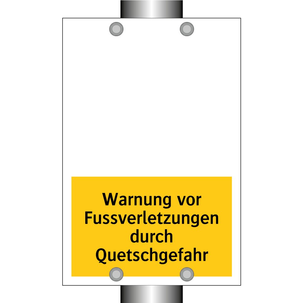 Warnung vor Fussverletzungen durch Quetschgefahr