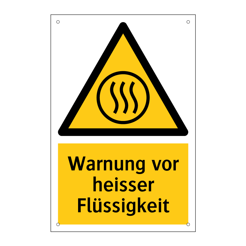 Warnung vor heisser Flüssigkeit
