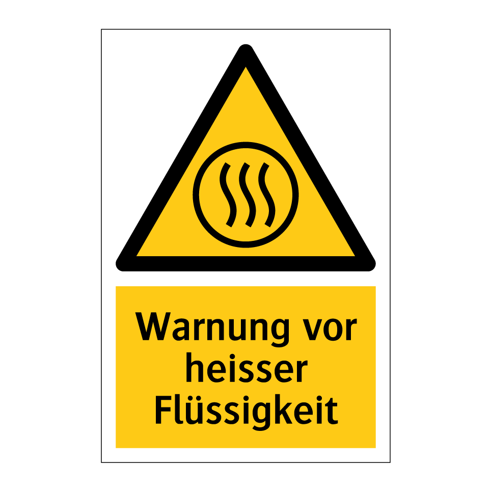 Warnung vor heisser Flüssigkeit