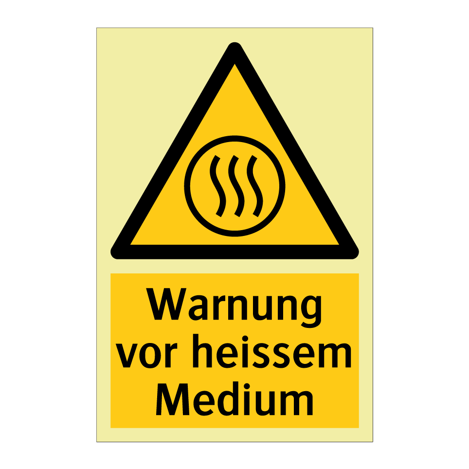 Warnung vor heissem Medium