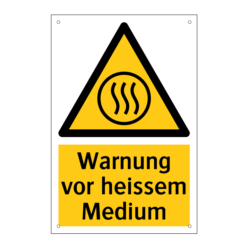 Warnung vor heissem Medium