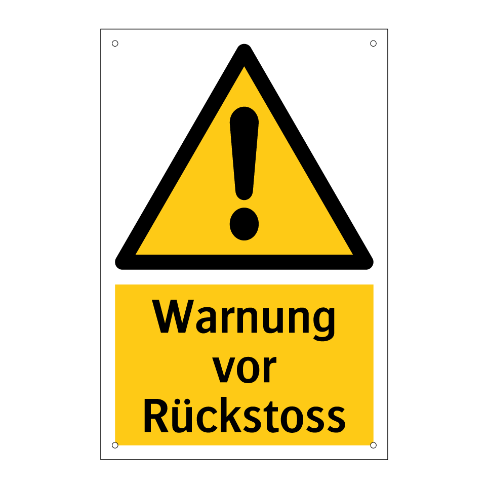 Warnung vor Rückstoss