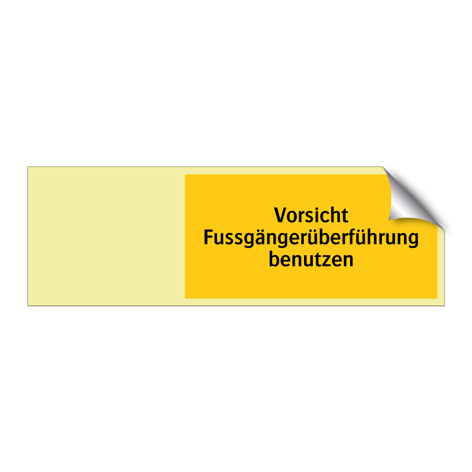 Vorsicht Fussgängerüberführung benutzen