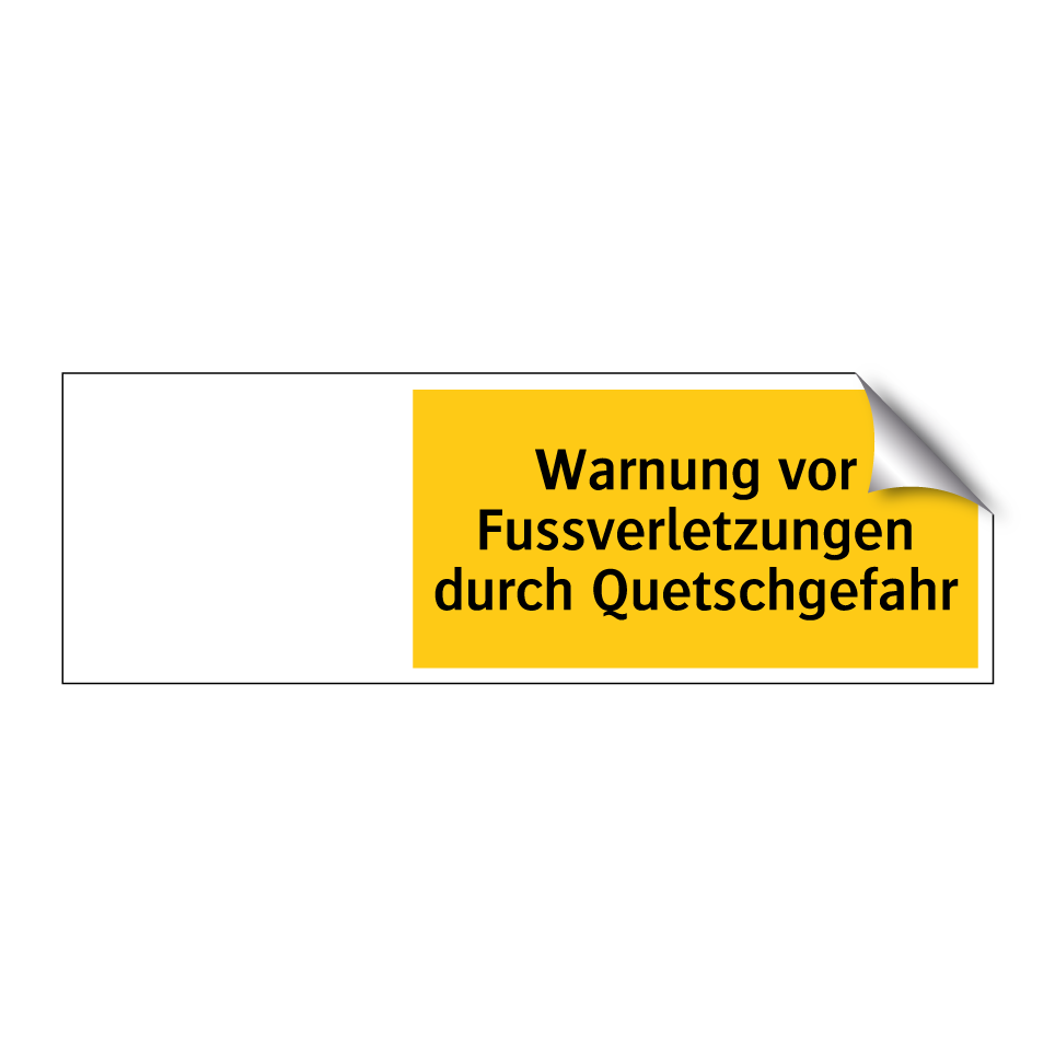 Warnung vor Fussverletzungen durch Quetschgefahr