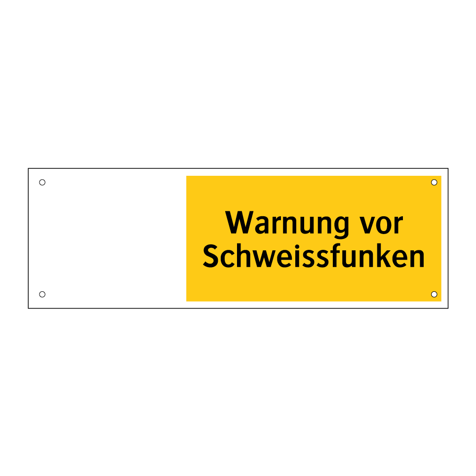 Warnung vor Schweissfunken