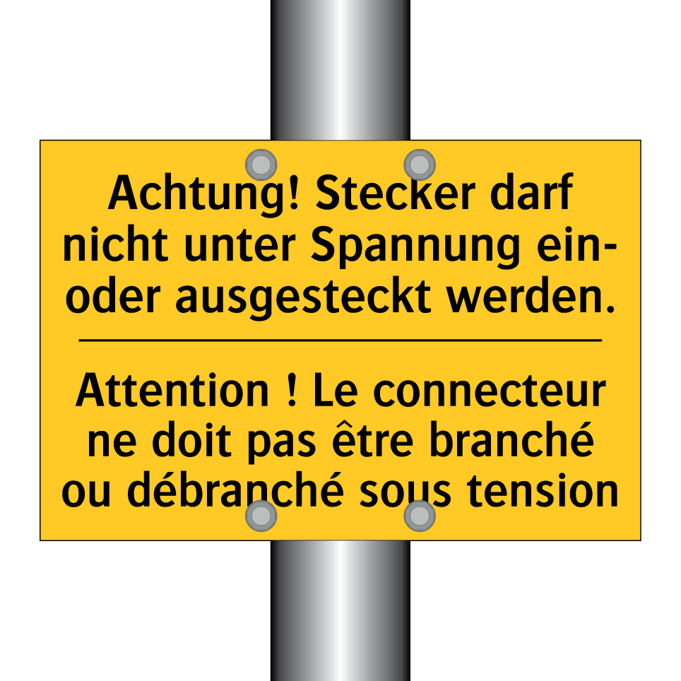 Achtung! Stecker darf nicht unter /.../ - Attention ! Le connecteur ne doit /.../