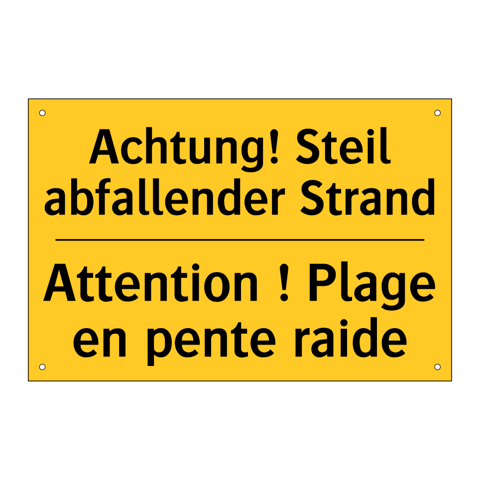 Achtung! Steil abfallender Strand /.../ - Attention ! Plage en pente raide /.../