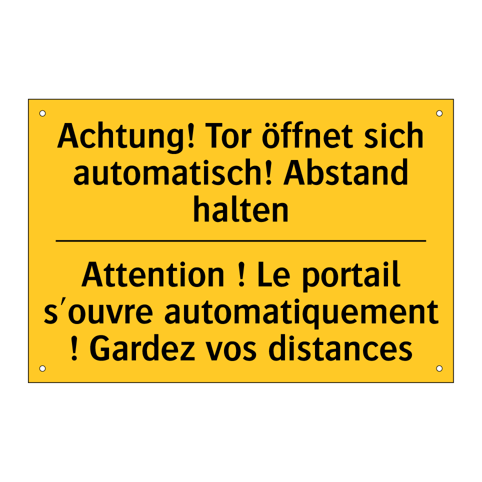 Achtung! Tor öffnet sich automatisch! /.../ - Attention ! Le portail s'ouvre /.../