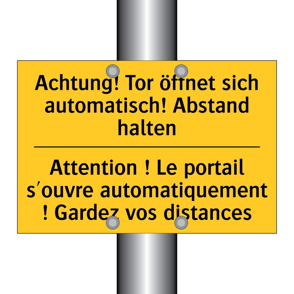 Achtung! Tor öffnet sich automatisch! /.../ - Attention ! Le portail s'ouvre /.../