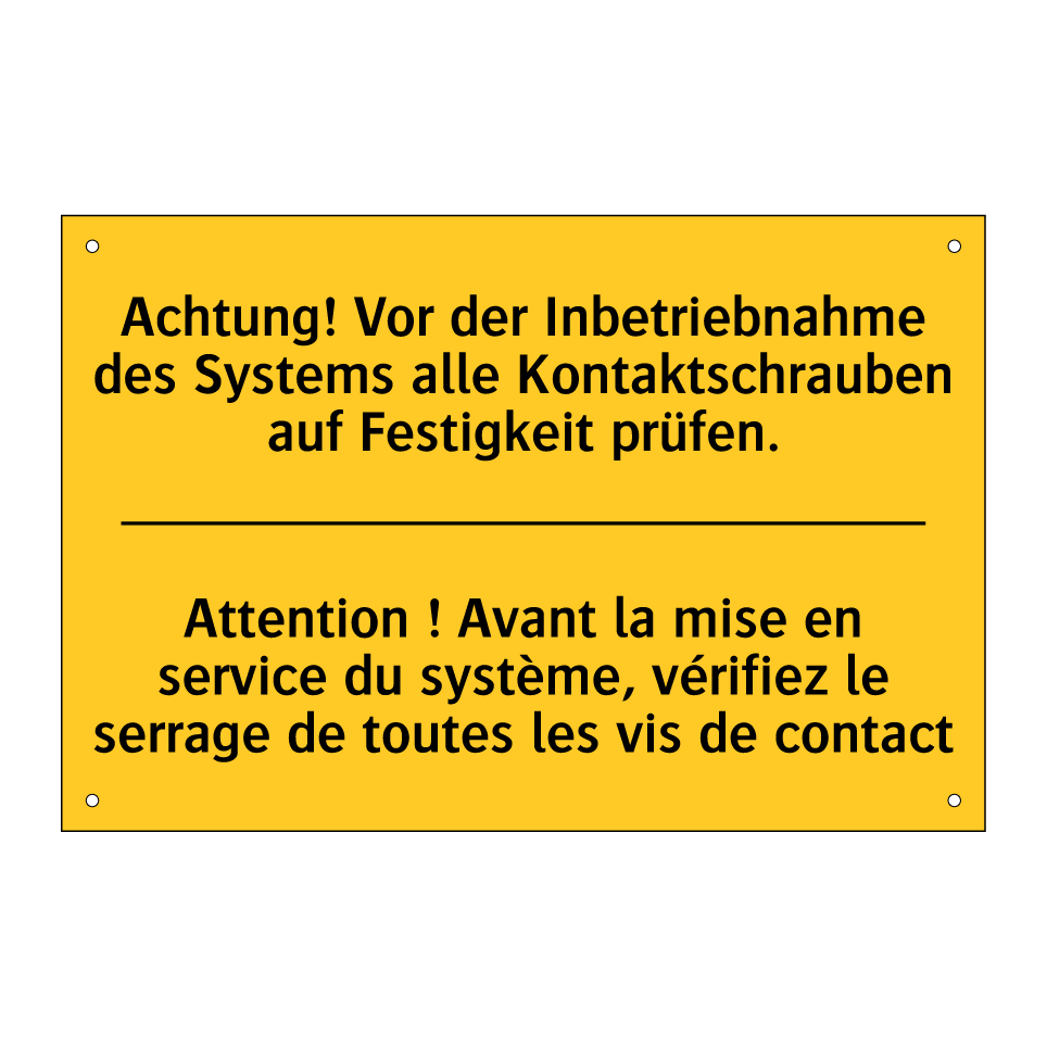 Achtung! Vor der Inbetriebnahme /.../ - Attention ! Avant la mise en service /.../