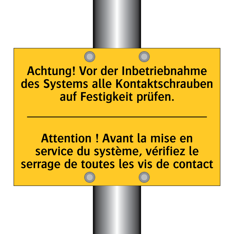 Achtung! Vor der Inbetriebnahme /.../ - Attention ! Avant la mise en service /.../